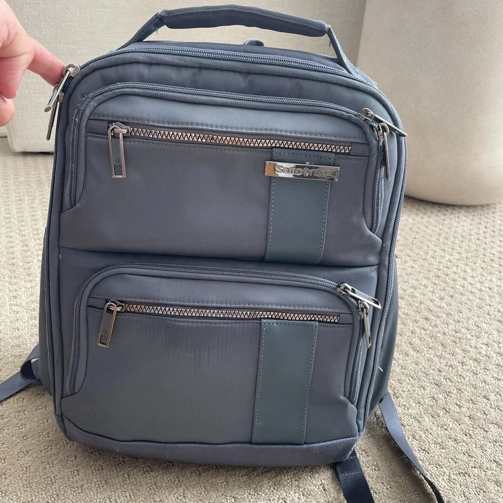 Samsonite Nuroad Convertible Hybrid Backpack Gun Metal Multi‎ Pockets Travel